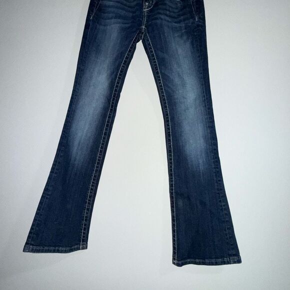 Miss Me Jeans Size 26 Bootcut Relaxed Embellished Flap Pockets Sequins Rhineston - Picture 9 of 14
